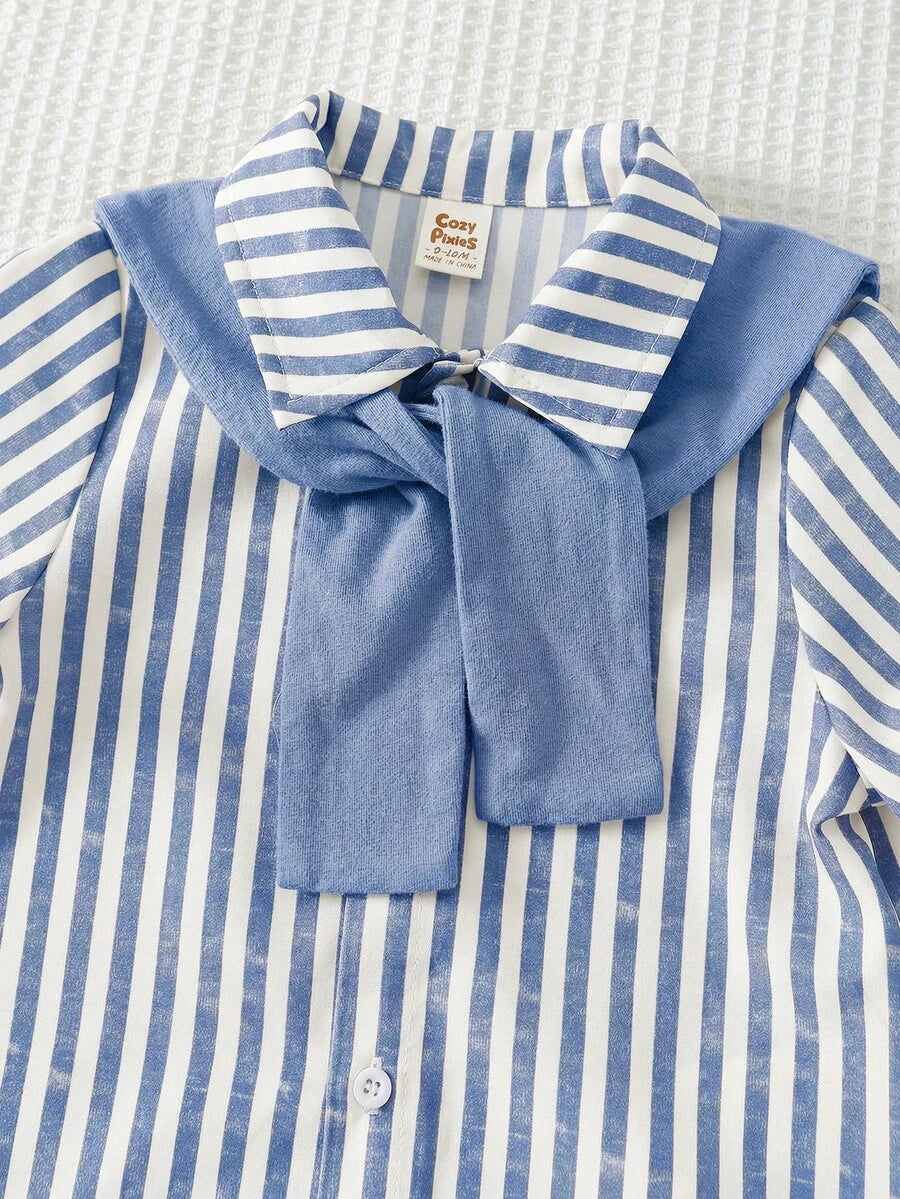 SHEIN Cozy Pixies Boys 3-Piece Shawl Collar Shirt, Shorts
