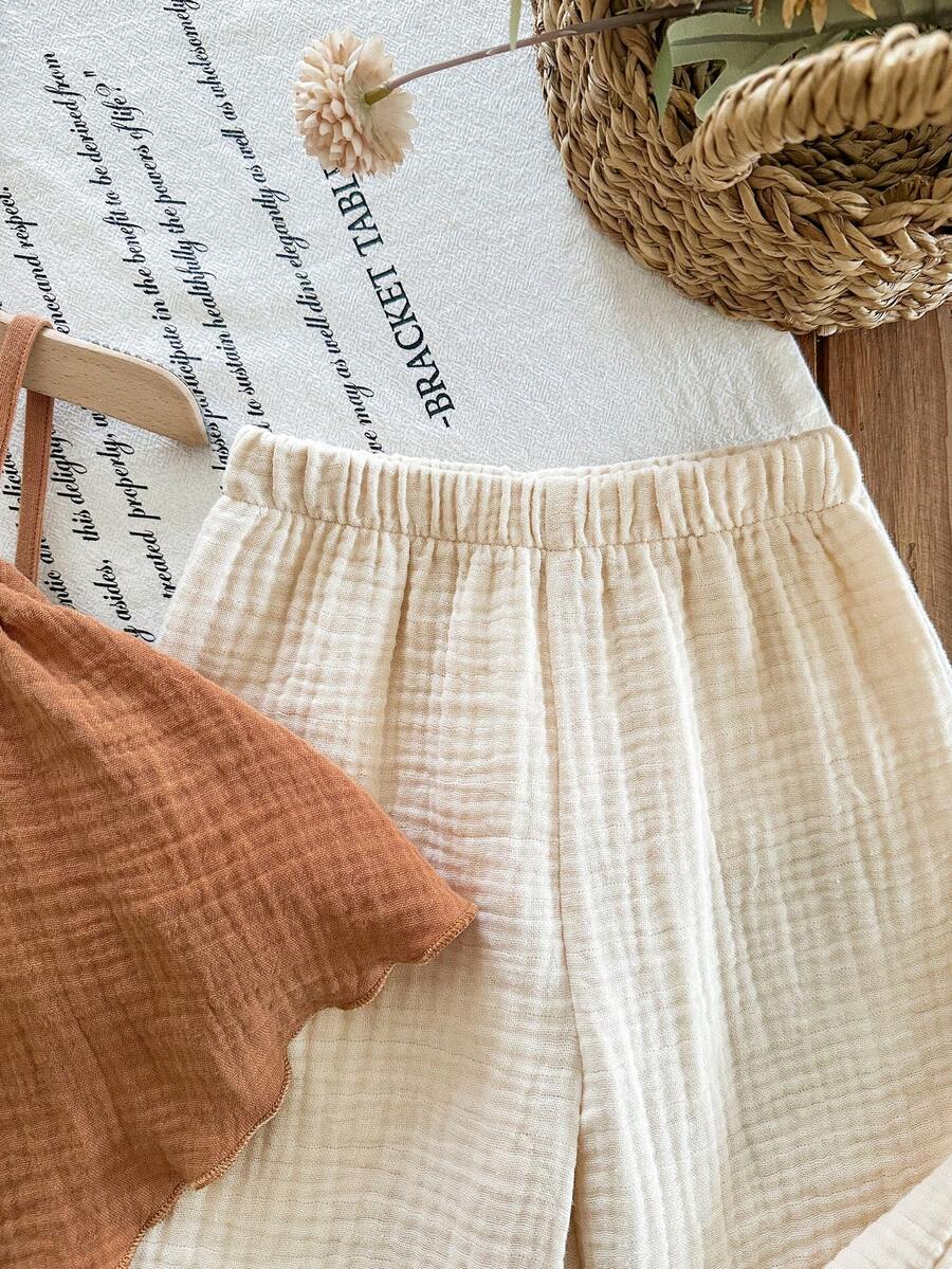 SHEIN LMoss Solid Knit Cami Top and Long Pants Set