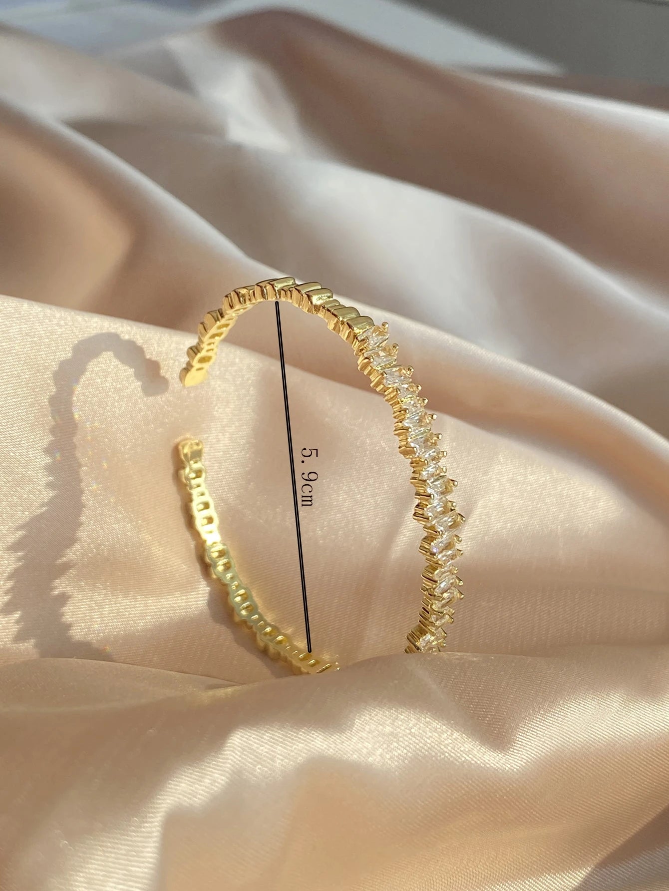 SHEIN Rakol Cubic Zirconia Women's Cuff Bangle Party Jewelry