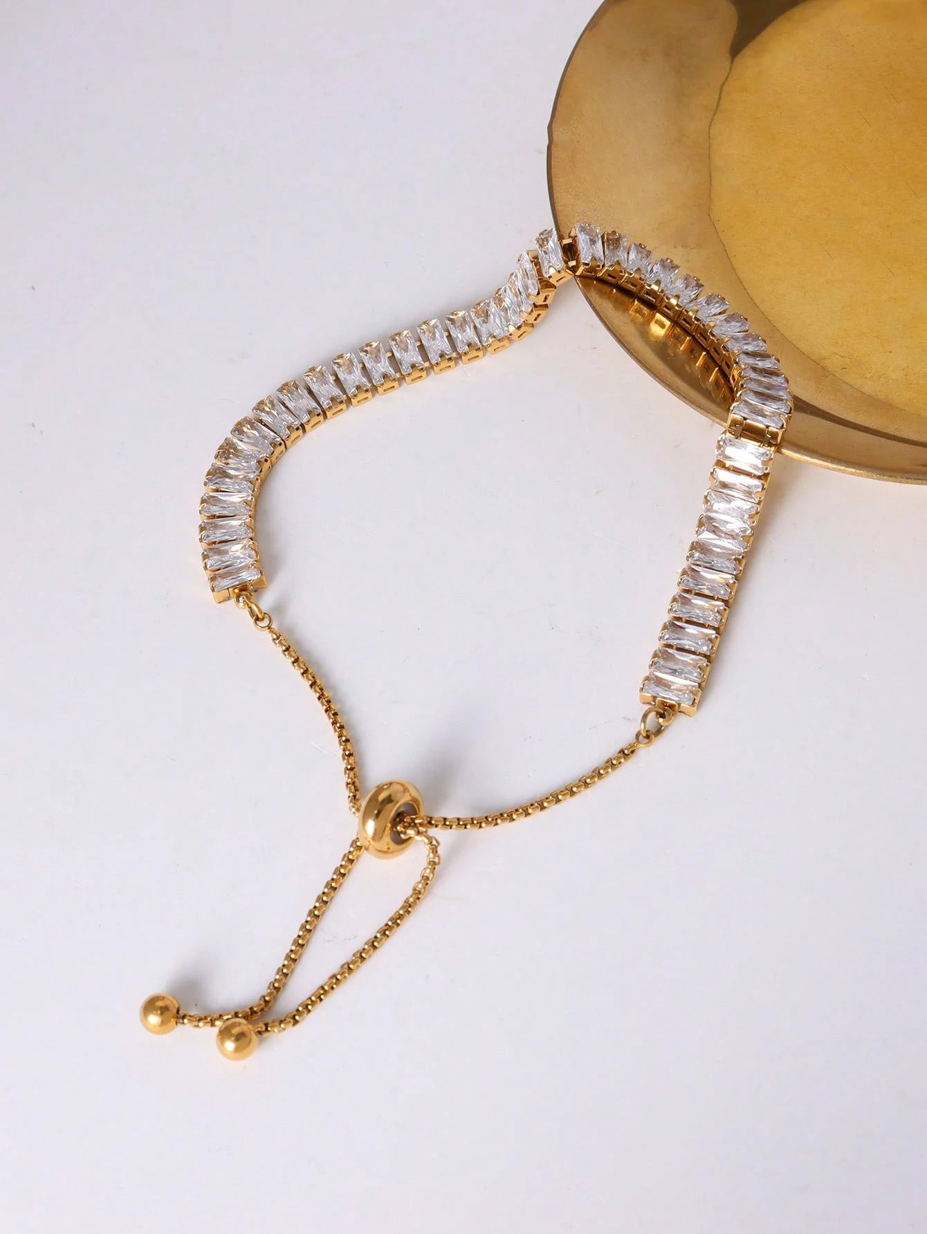 SHEIN Minimalist Starry Sky Zirconia Stainless Steel Bracelet
