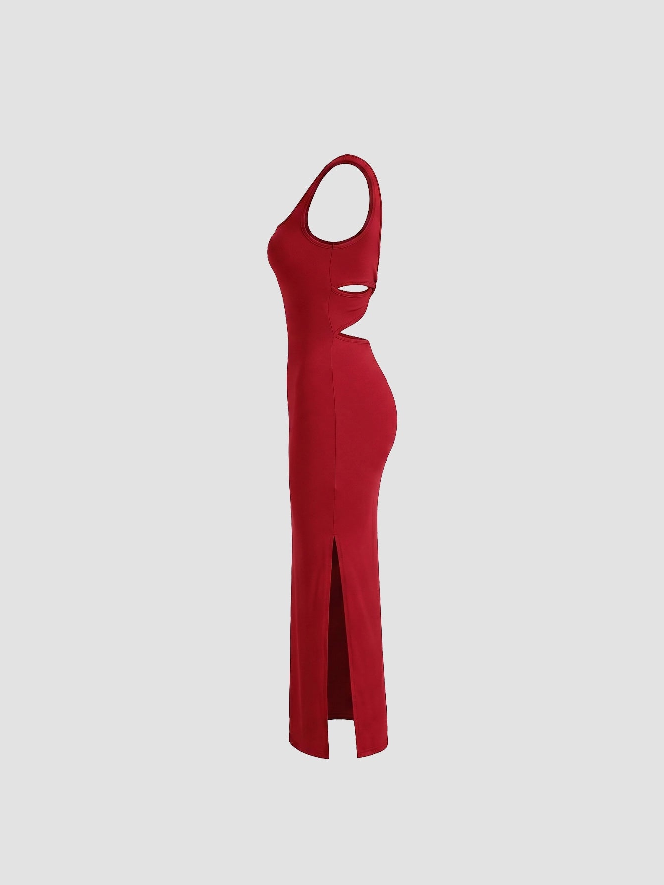 SHEIN Women's EZwear Open Back Twist Detail Split Hem Valentine Dress