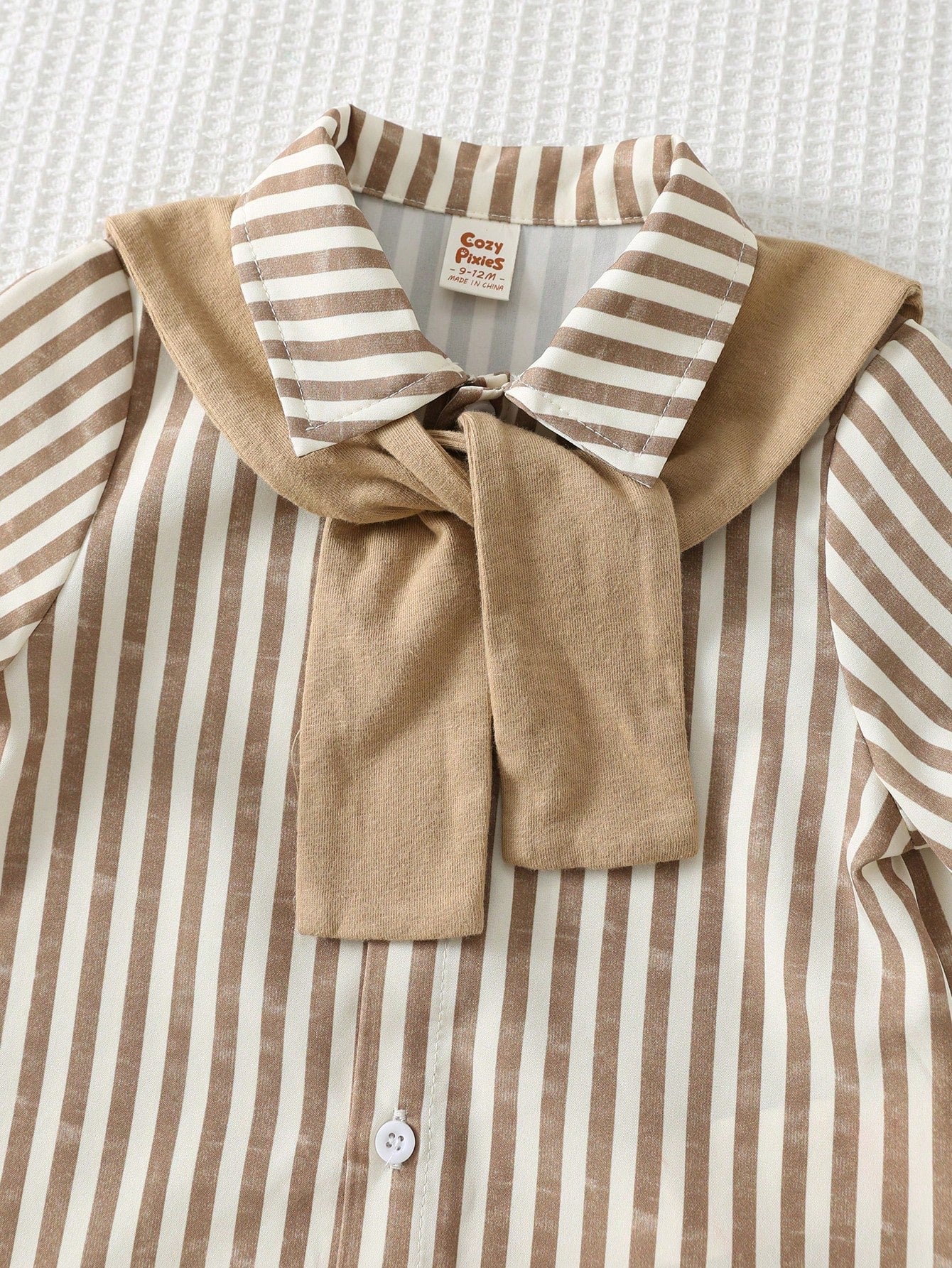SHEIN Cozy Pixies Baby Boys 3-Piece Shawl Collar Shirt And Shorts Set