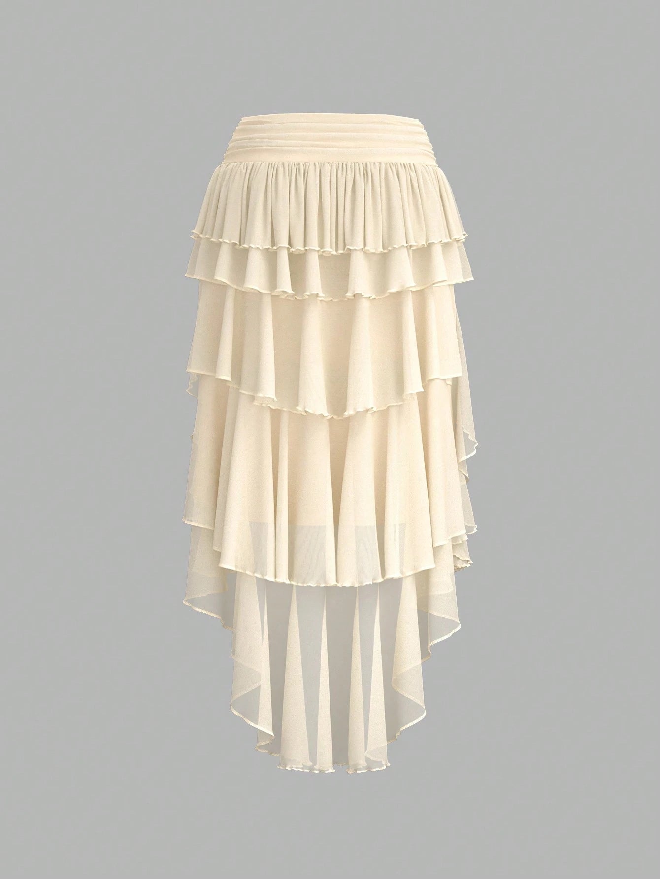 SHEIN Lingerie Sweetina Y2K Low Waist Mesh Asymmetrical Skirt Vacation Wear