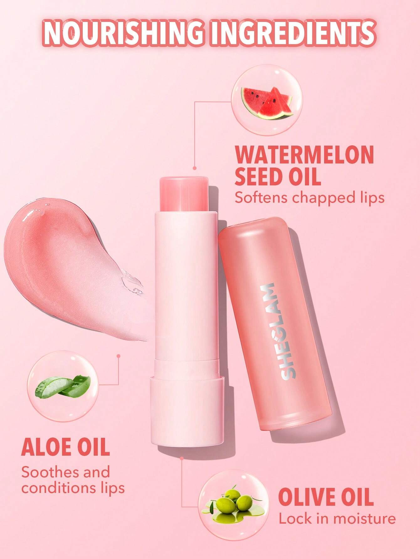 SHEGLAM Pout Phresh Watermelon Color Changing Lipstick Moisturizing Natural Lip Balm with Adjustable Shade for Smooth Lips
