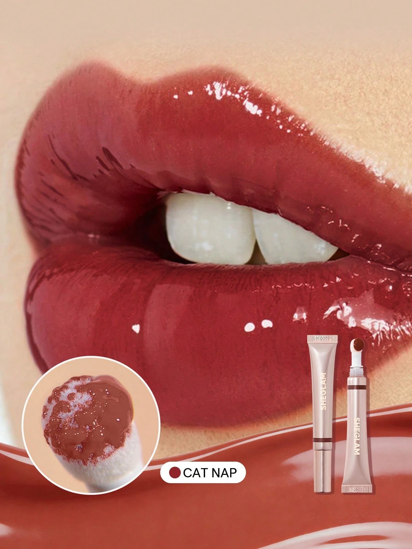 SHEGLAM Pout Pillow Cushion Lip Gloss Moisturizing High Shine Liquid Lipstick with Sponge Tip Applicator Non?Sticky Lip Glaze