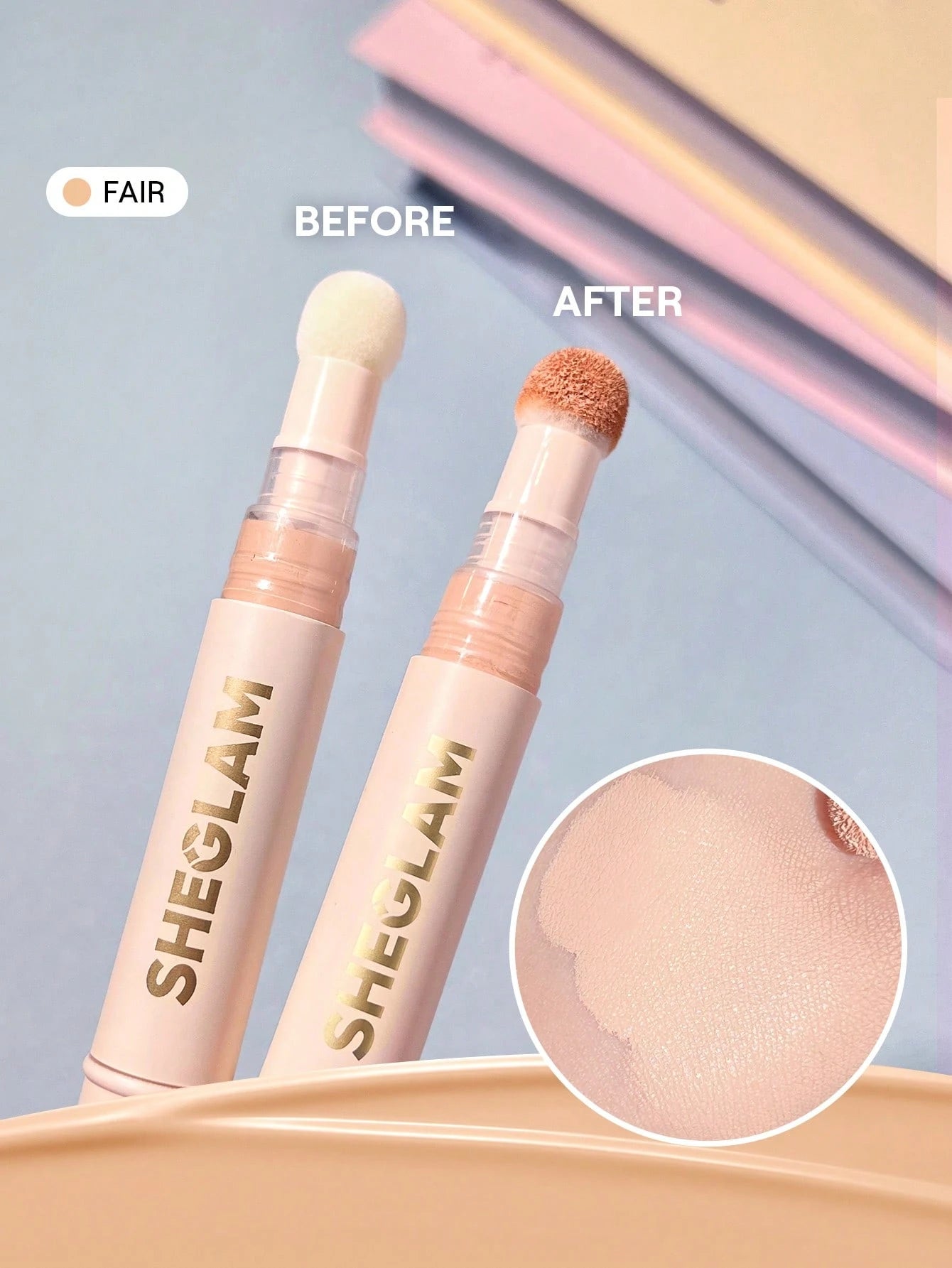 SHEGLAM Complexion Boost Concealer Matte Liquid Long Lasting Brightening Hydrating Color Corrector with Sponge Head Applicator