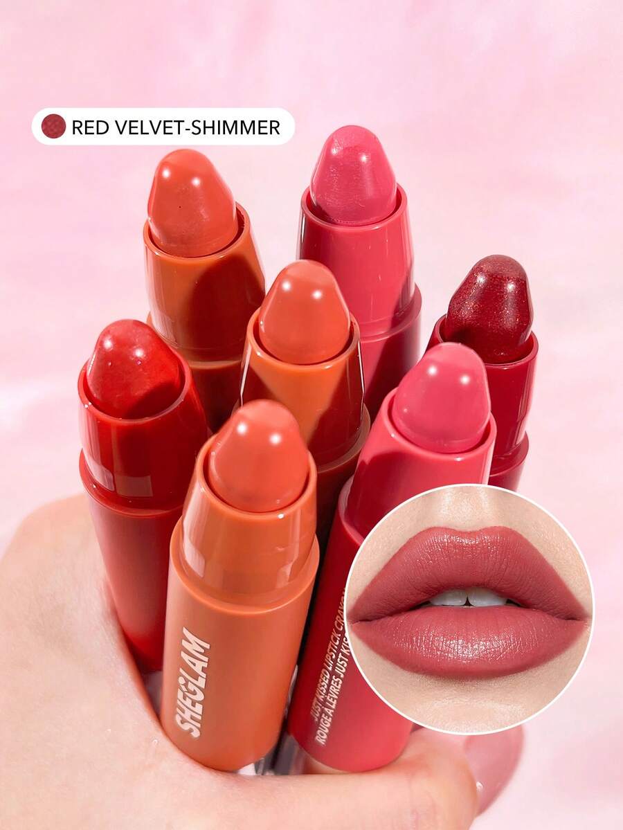 SHEGLAM Just Kissed Crayon-Red Velvet Shimmer Matte Lip Glow