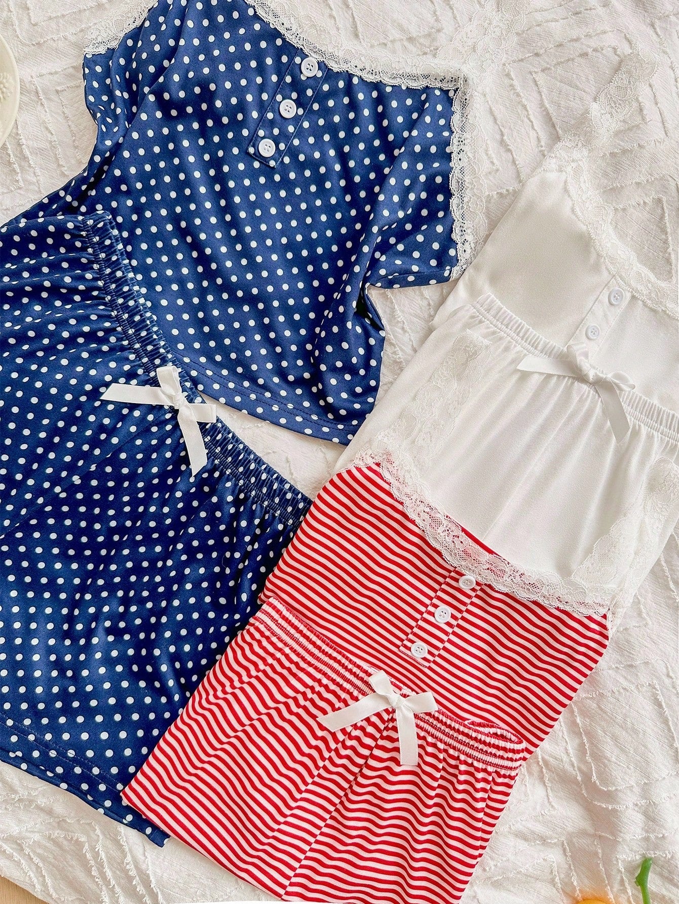 SHEIN Women 6-Piece Lace Floral Camisole And Shorts Set