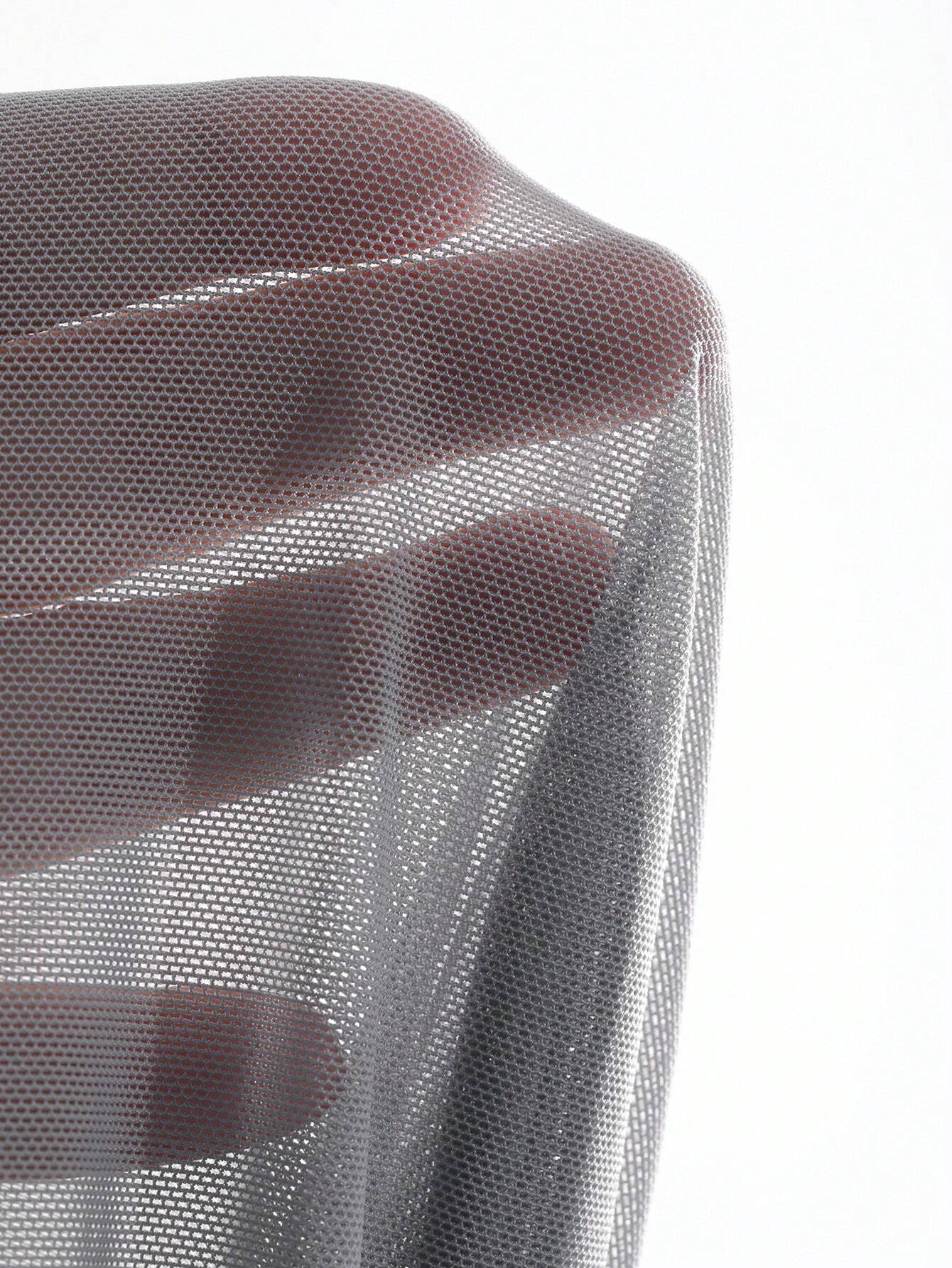 SHEIN Top DAZY Off Shoulder Mesh Long Sleeve Sheer Blouse