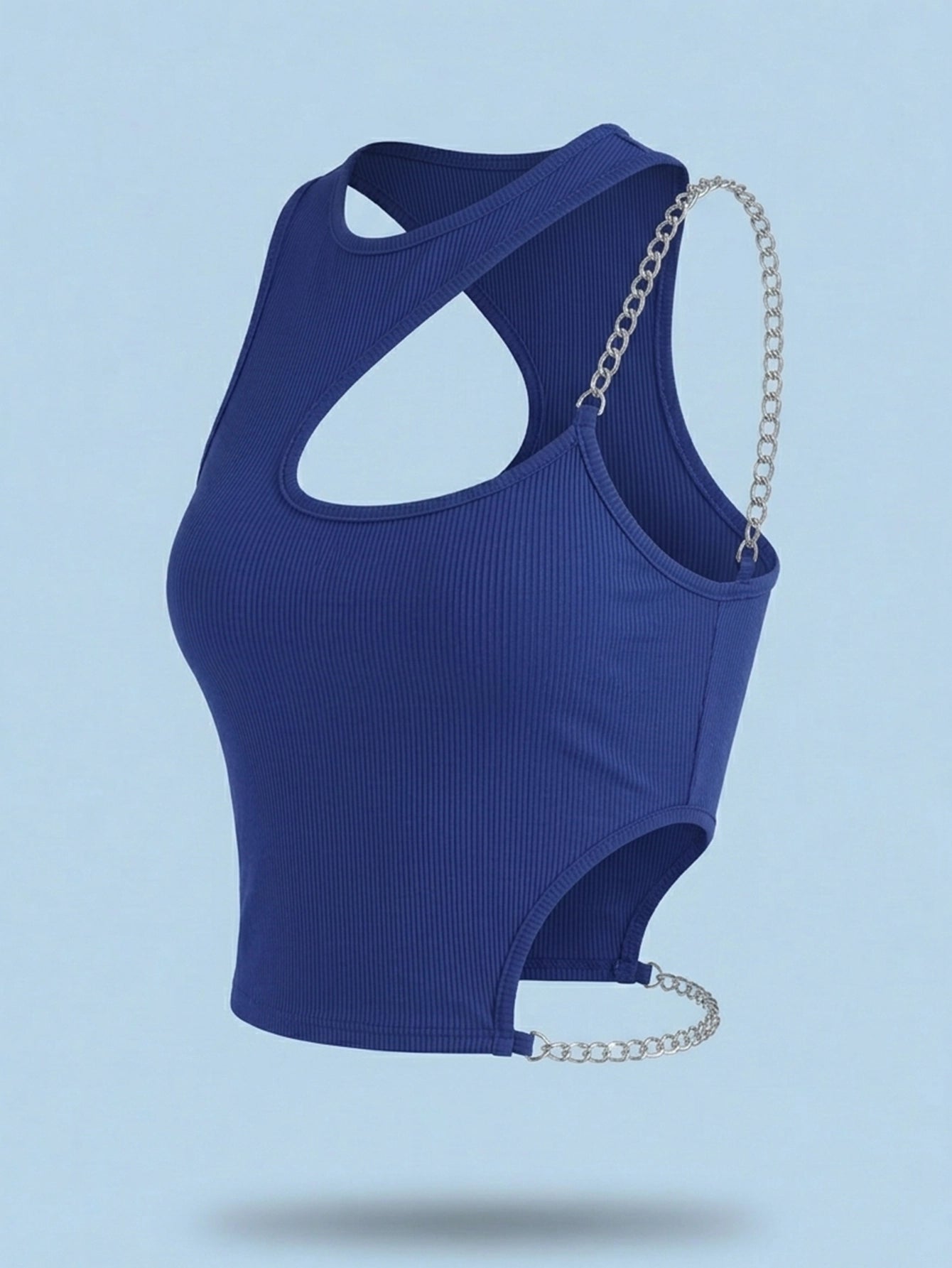 SHEIN Top SHEIN Unity Chain Detail Asymmetrical Crop Crop Top