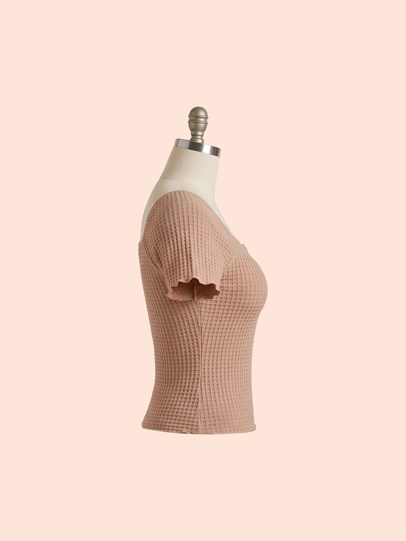 توب SHEIN EZwear قميص محبوك بحافة خس