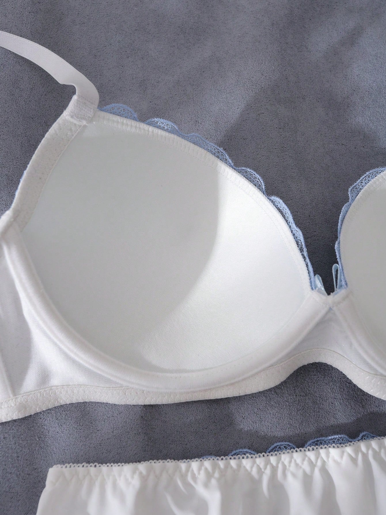 SHEIN DelicateAllure 2pcs Fresh Floral Embroidery Underwire Bra & Panties Set for Women