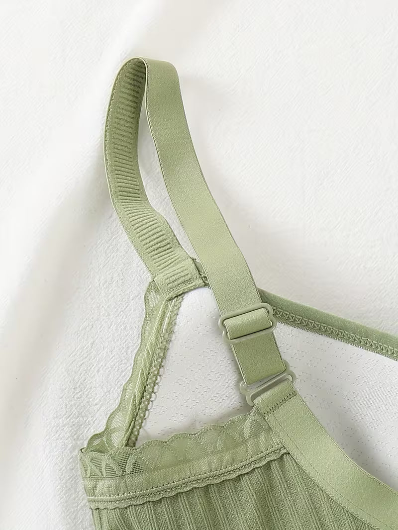 SHEIN 2pcs Lace Trim Soft Seamless Push-Up T-Shirt Bras