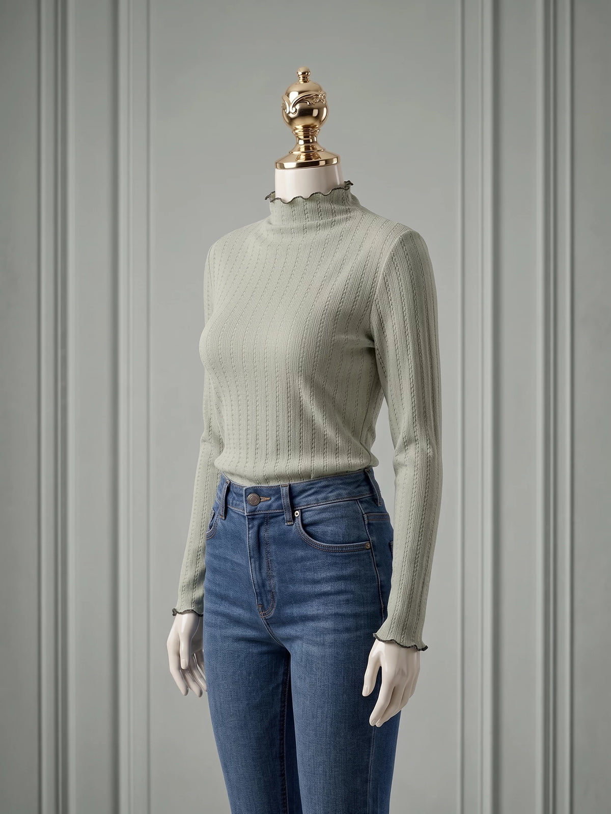 SHEIN FRIFUL T-Shirt with a textured fabric, ruffled hem