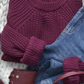 SHEIN Women's casual on-the-go wool sweater, soft and loose fit