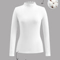 SHEIN High Neck Long Sleeve Slim Fit T-Shirt, 92% Cotton,