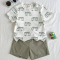 SHEIN Cozy Pixies Truck Print Top and Solid Shorts