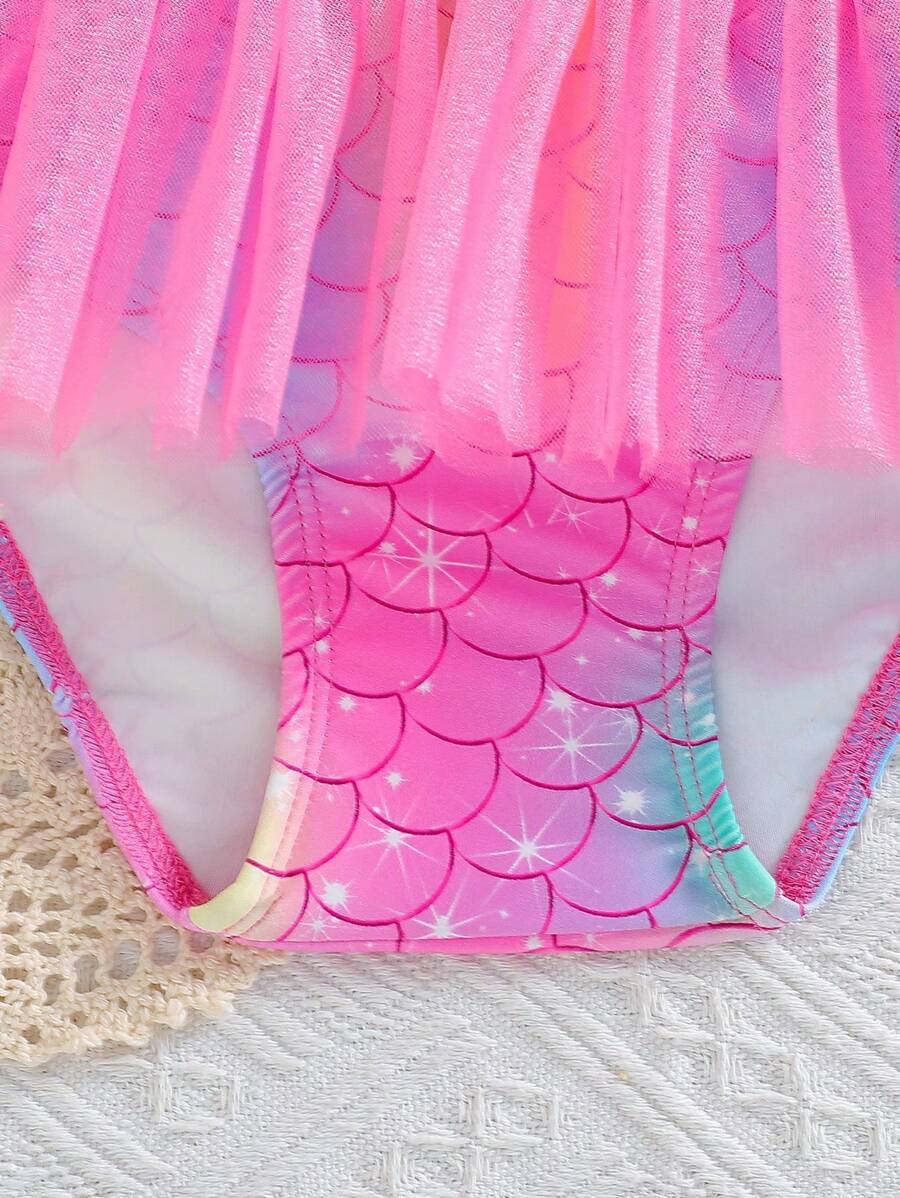 SHEIN Swimsuit, Swim Cap, 3D Bow and Colorful Mesh