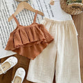SHEIN LMoss Solid Knit Cami Top and Long Pants Set