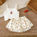 SHEIN LMoss Baby Girls' Cherry Cami Top and Shorts Set