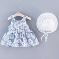 SHEIN Sunflower Print Sleeveless Dress and Hat 2-Piece Set