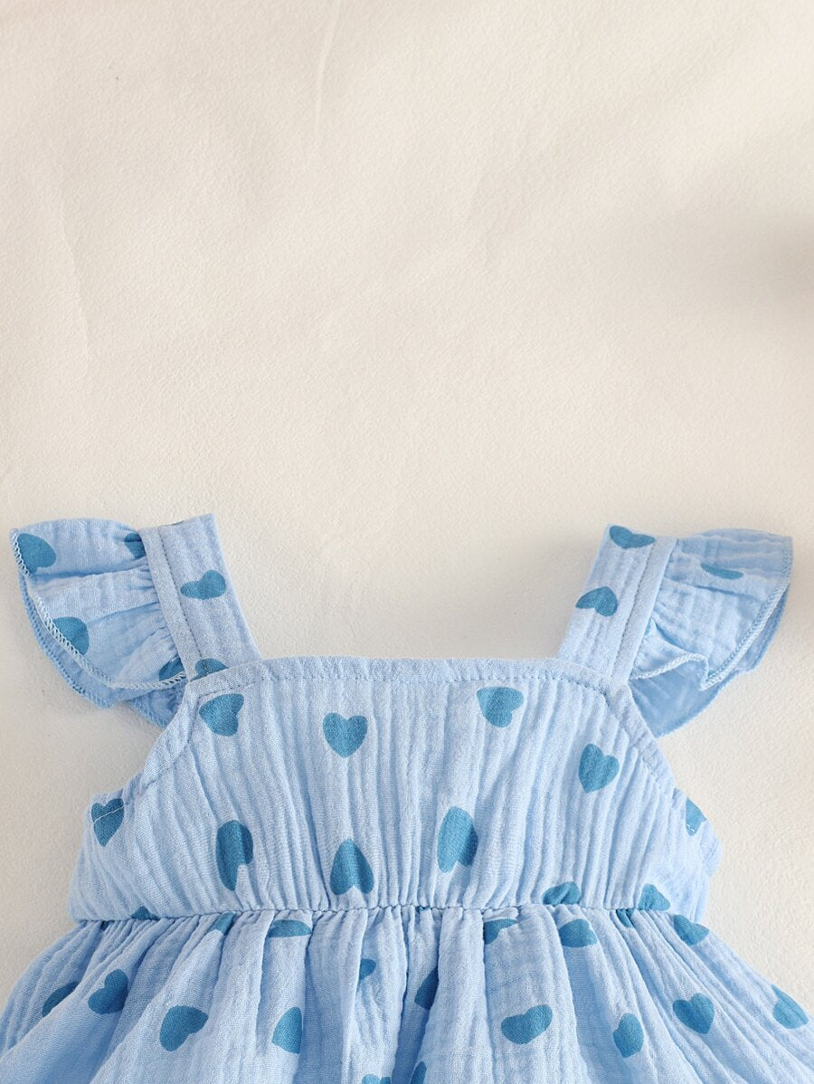 SHEIN Vintaside Heart Print Shirt and Embroidered Striped Pants
