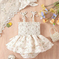 SHEIN Vintaside Baby Floral Print Cami Bodysuit with Bow