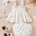SHEIN Floral Knit Ruffle Cami Shorts and Headband Set