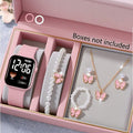 SHEIN 6pcs LED Heart-Shaped Watch With Jewelry Set (boxes not included)