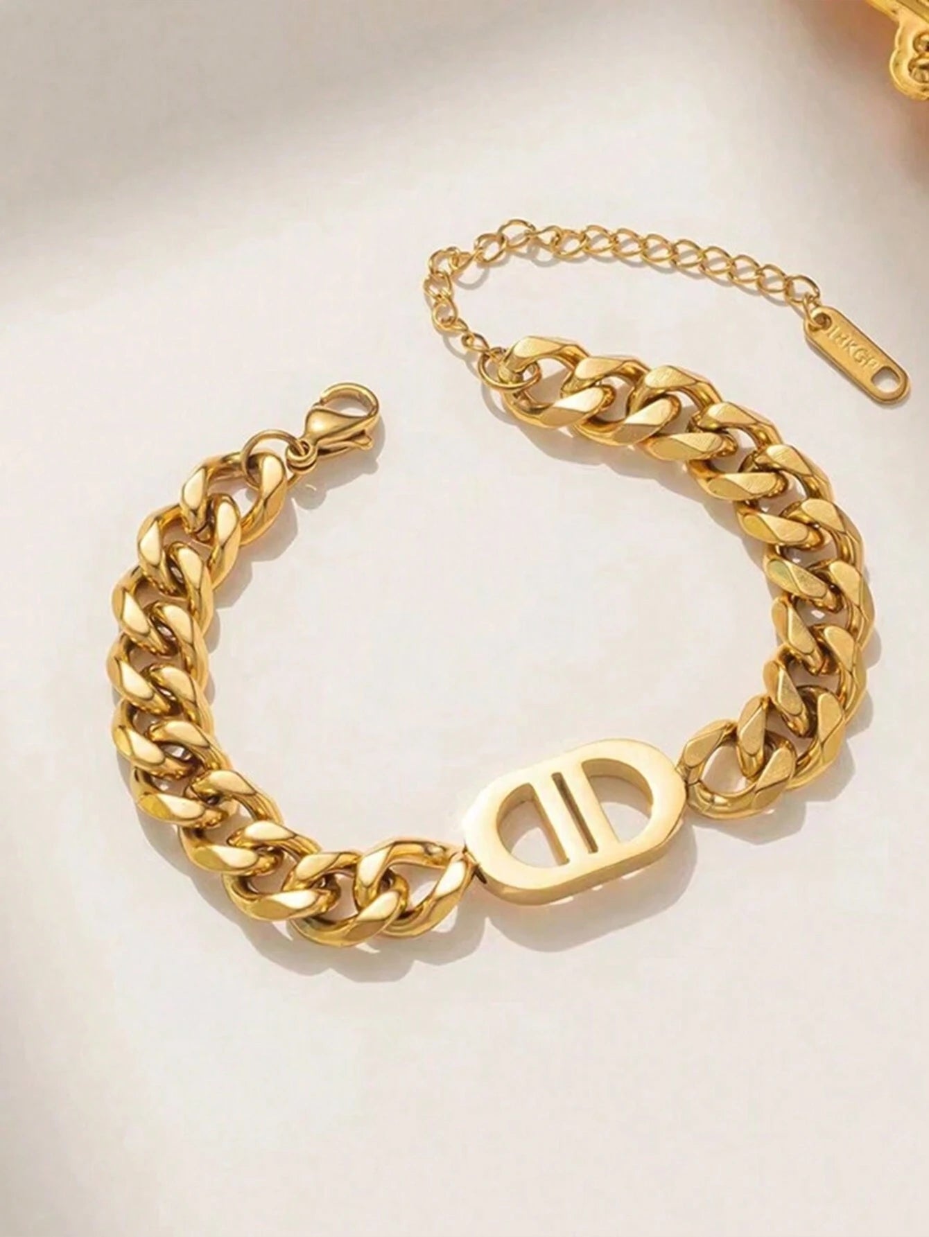 SHEIN Stainless Steel Necklace and Bracelet Jewelry Set