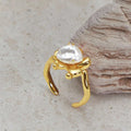 SHEIN Elegant Pearl Textured Luxury Ring Women