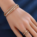 SHEIN 2pcs Luxury Zirconia Ring and Bracelet Set