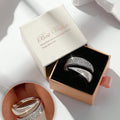 SHEIN Minimalist Cubic Zirconia Geometric Open Ring