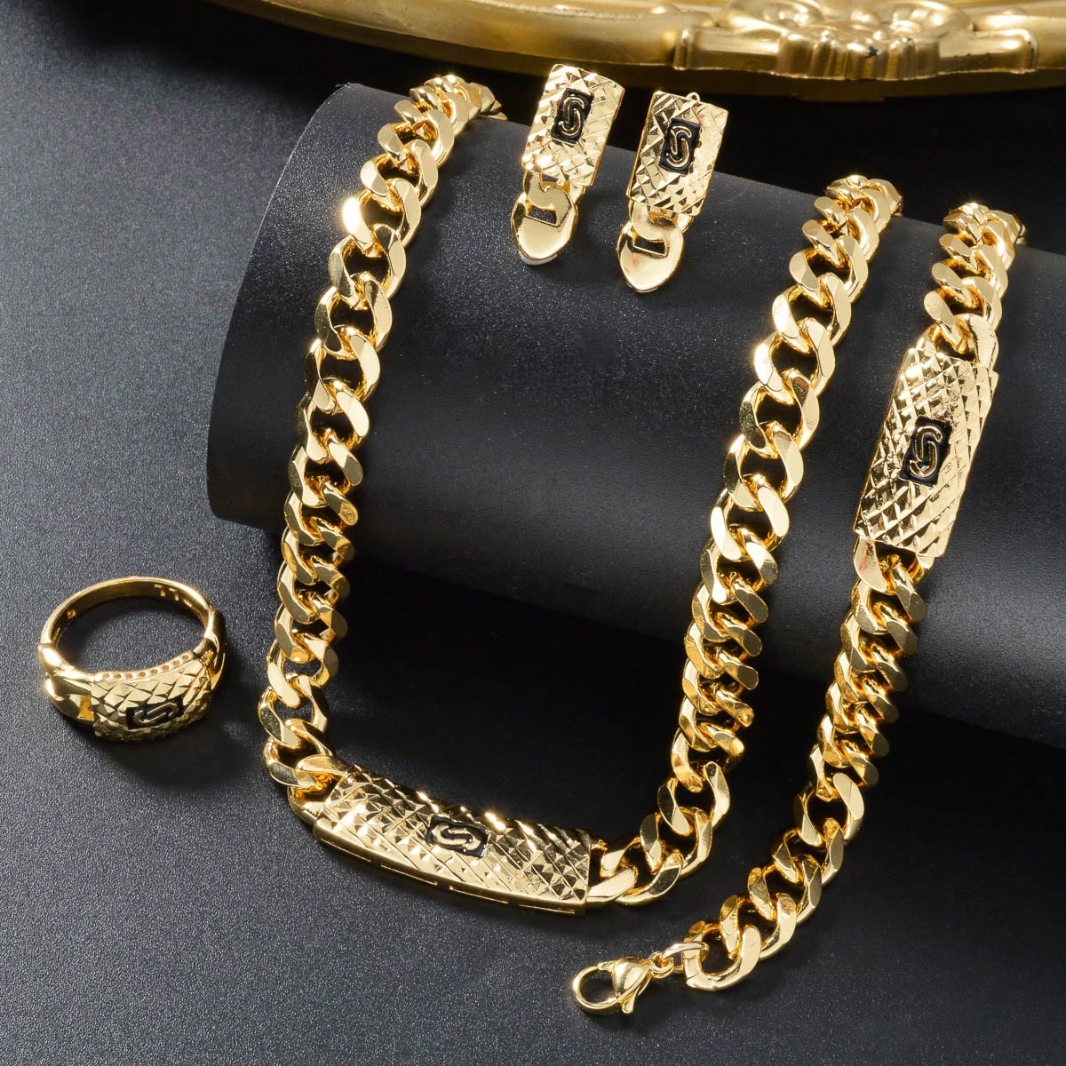 SHEIN 5pcs European Style Copper Jewelry Set Women
