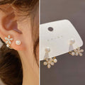 SHEIN Luxurious Faux Pearl Flower Stud Earrings