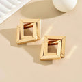 SHEIN Gold Multi-Layered Square Asymmetrical Statement Earrings