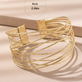 SHEIN Adjustable Multi-Layer Metal Open Bracelet Women