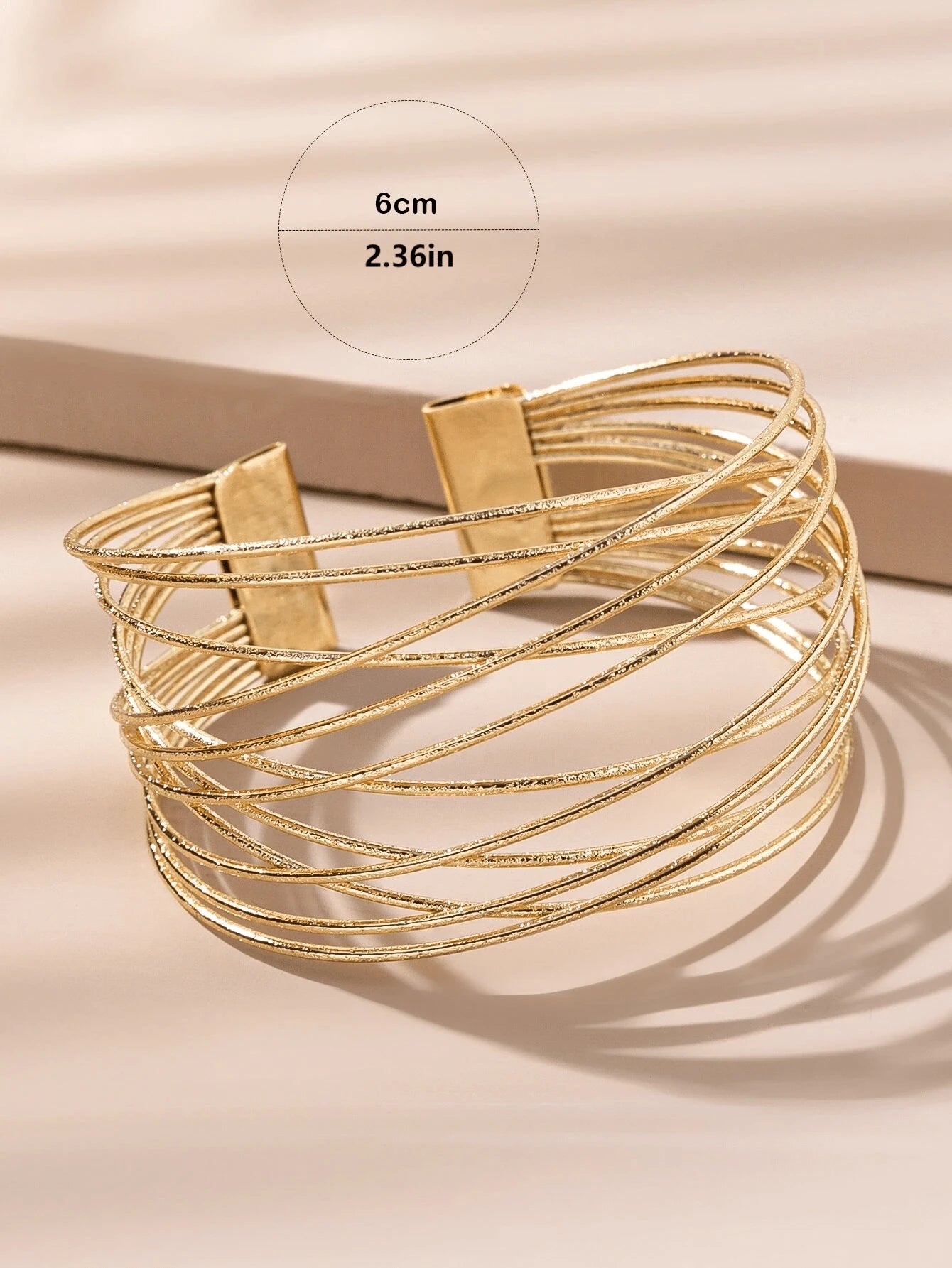 SHEIN Adjustable Multi-Layer Metal Open Bracelet Women
