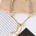 SHEIN Minimalist Starry Sky Zirconia Stainless Steel Bracelet