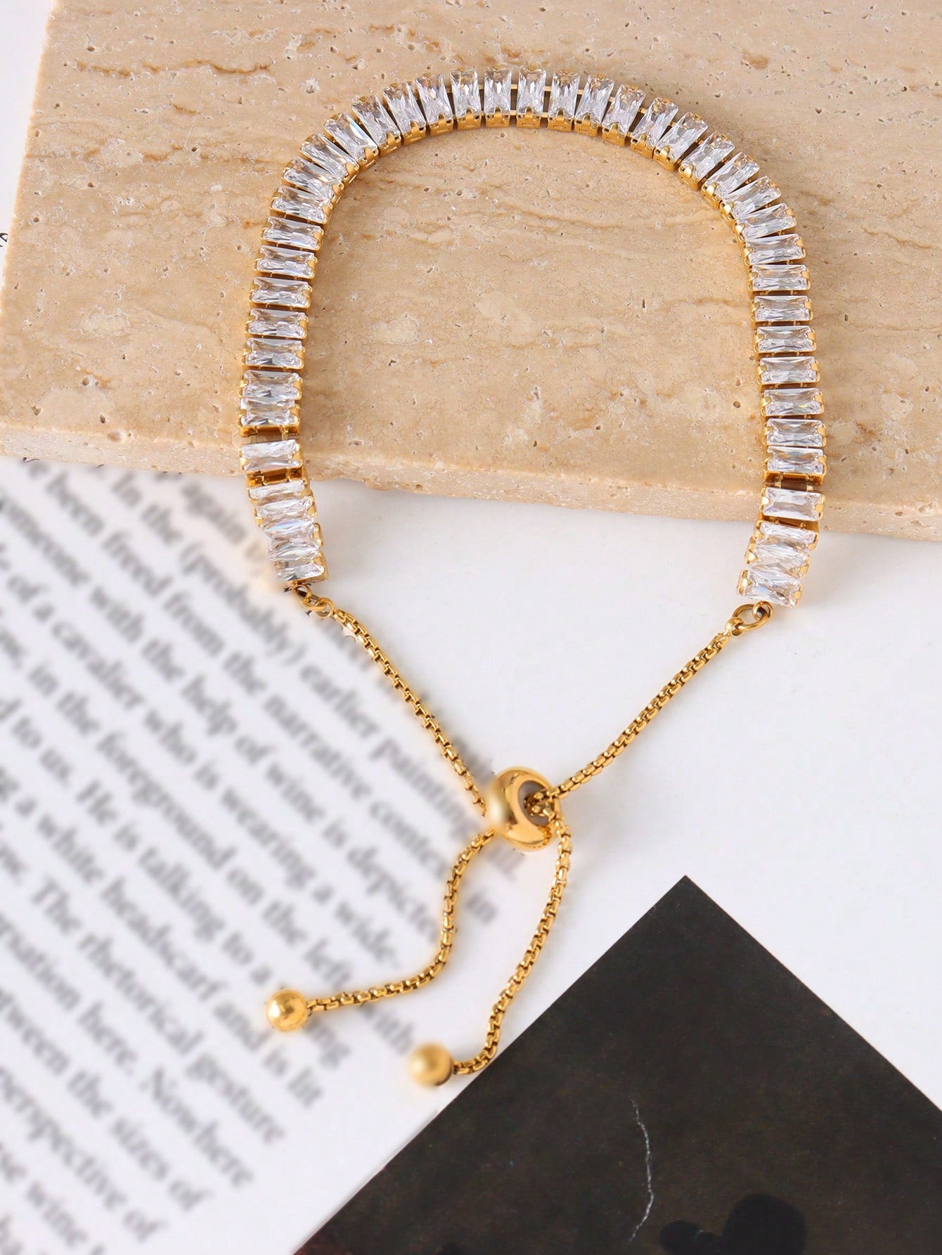 SHEIN Minimalist Starry Sky Zirconia Stainless Steel Bracelet