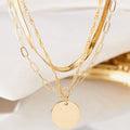 SHEIN 3pcs Stainless Steel Layered Necklace Set Women