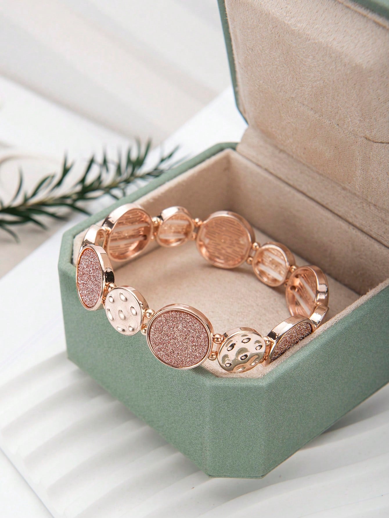 SHEIN Shiny Minimalist Round Bangle Bracelet Women