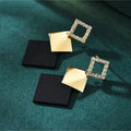 SHEIN High-End Diamond-Shaped Korean Style Stud Earrings
