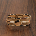 SHEIN Leopard Pattern Layered Round Bracelet Women