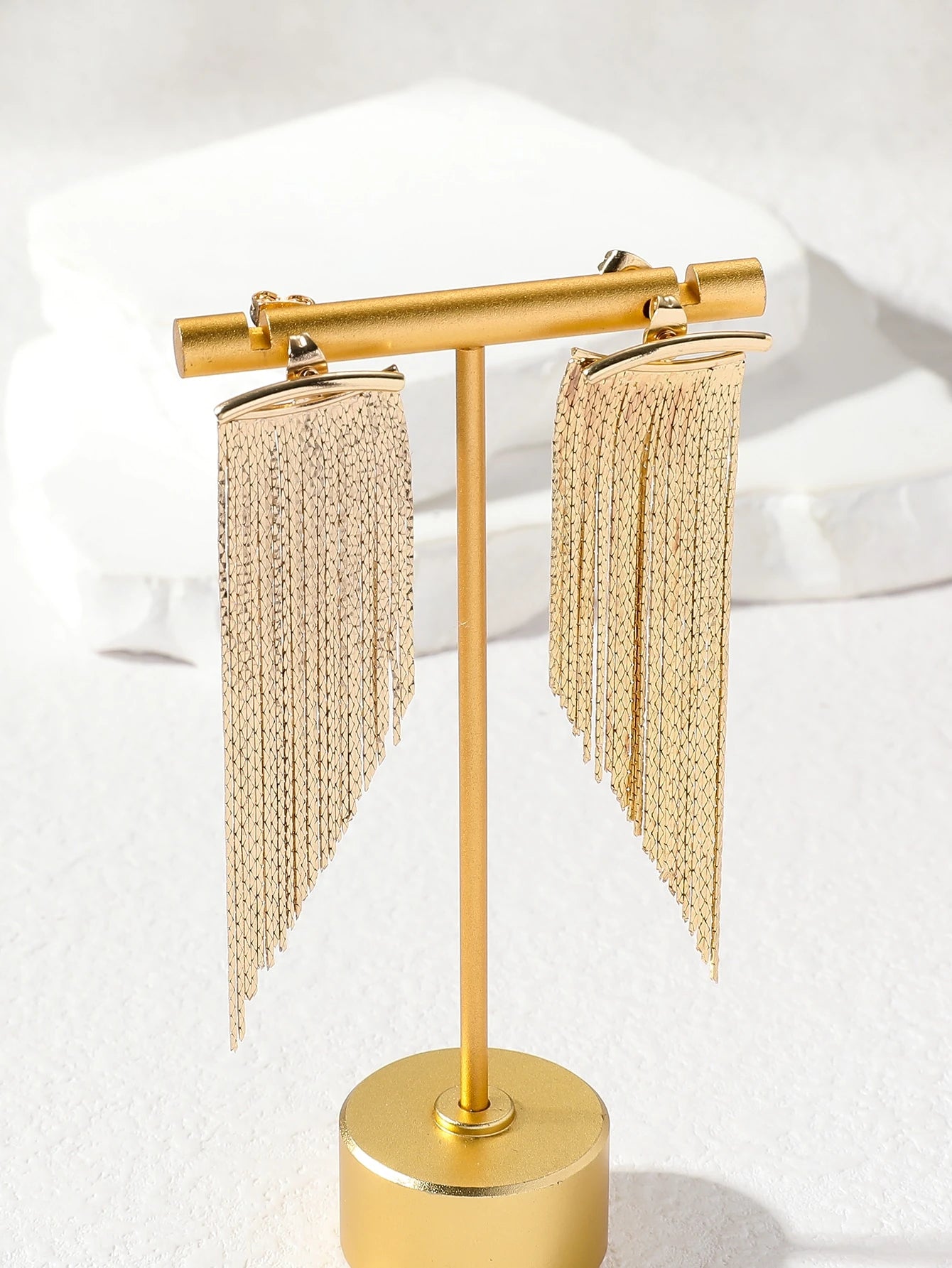SHEIN 2pcs Elegant Chain Fringe Tassel Earrings Women
