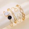 SHEIN Vintage Geometric Design Bracelet 4pcs Set Women Daily