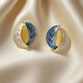 SHEIN Minimalist Blue Leaf Vintage Style Earrings Women
