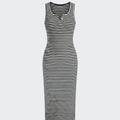 SHEIN Women's DAZY Striped Color Block Sleeveless Round Neck Midi Sundress