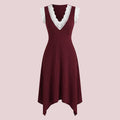 SHEIN Women's Snug Zone V-Neck Lace Trim Asymmetric Hem Elegant Nightgown
