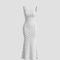 SHEIN Women's DAZY Polka Dot Backless Fitted Long Nightgown